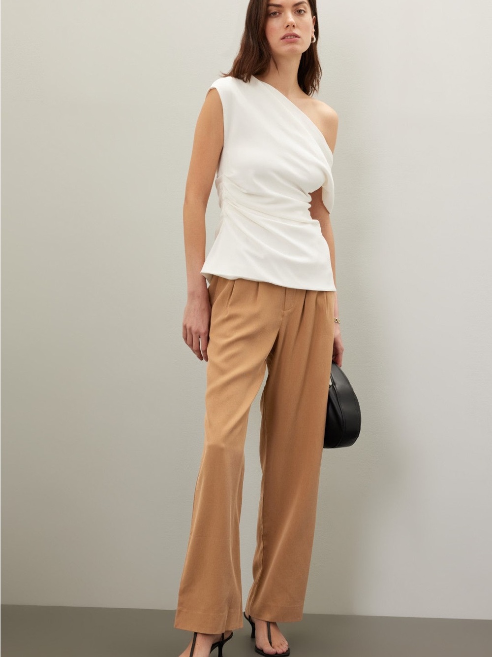 Reformation Mason‎ Pleated Brown Workwear Trousers Size 8